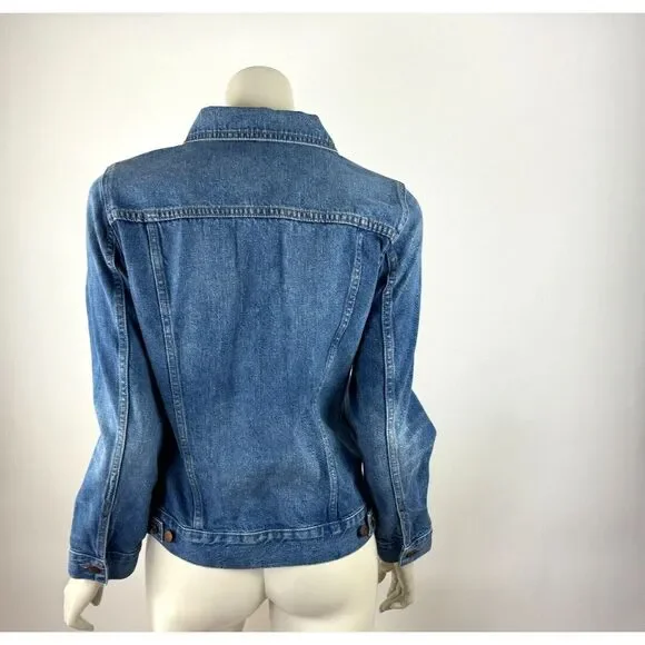 Madewell Classic Denim Jean Jacket Women M NWT Cotton Pockets Long Sleeve Blue‎